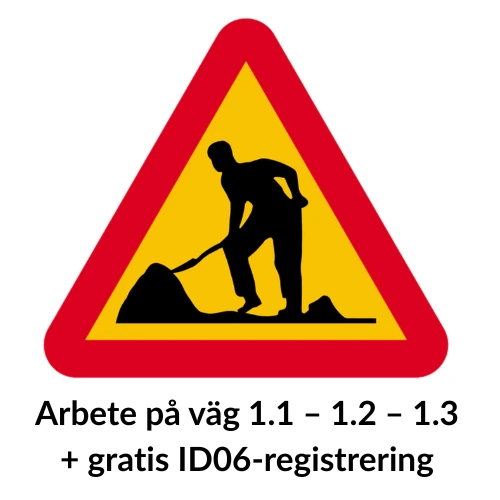 Arbete på väg 1.1 – 1.2 – 1.3 komplett kurs online med intyg och gratis ID06-registrering